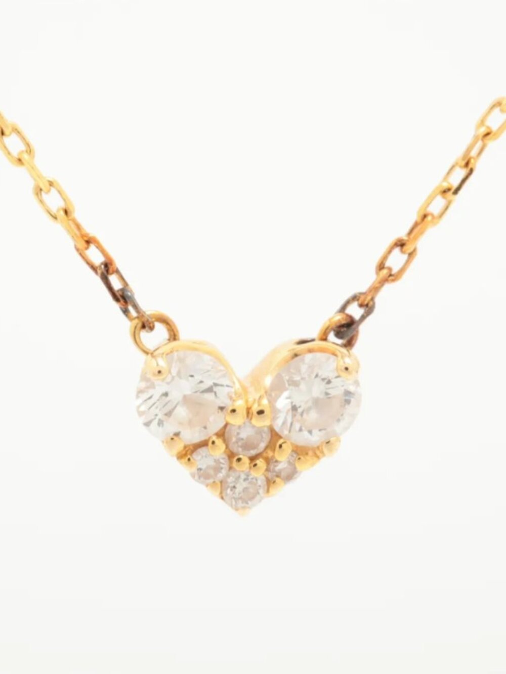 Ponte Vecchio Heart Diamond Necklace Yellow Gold